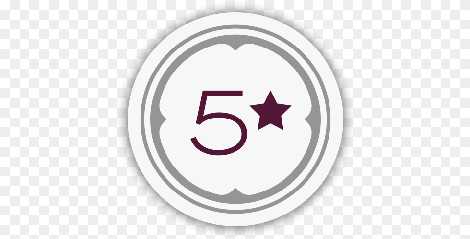 Icon For 5 Star Reviews At Naohoa Luxury Bespoke Tattoos Reveil Rond Je Pars En Week End Vert Amande, Symbol, Logo, Disk Free Png