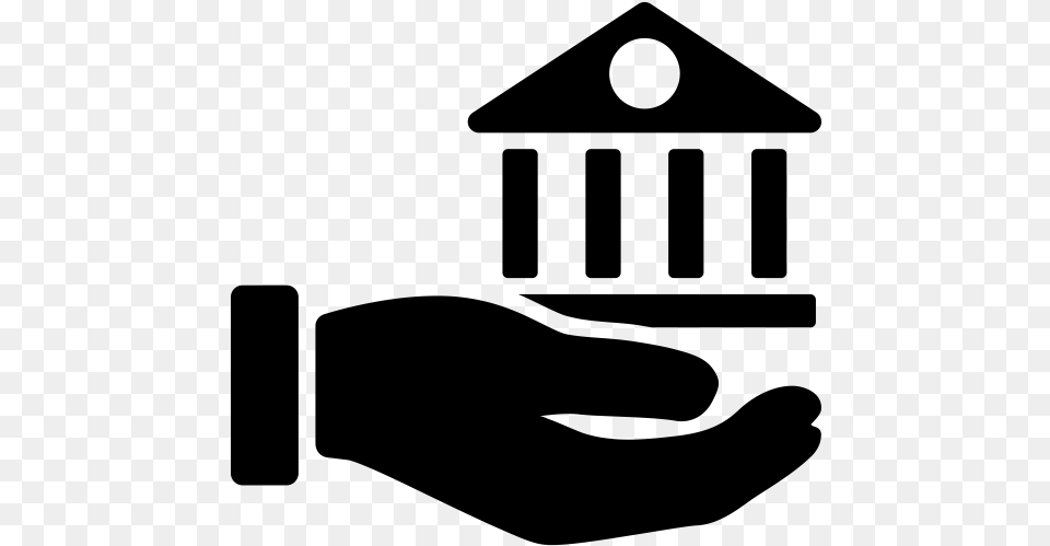 Icon For Grants And Funding Building In Hand Vector, Gray Free Png