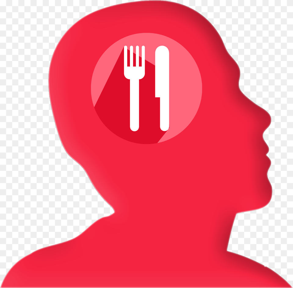 Icon Head Profile Knife Fork Eat Cutlery Fear Of Rejection Icon, Adult, Female, Person, Woman Png