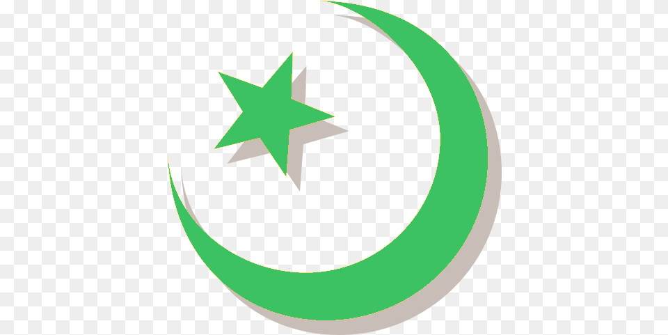 Icon Islamic Muslim Symbol Green, Star Symbol, Nature, Night, Outdoors Png Image