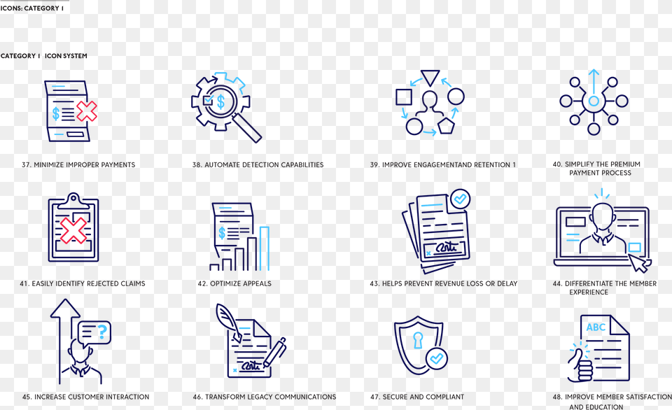 Icon Library I Created For My Company Electric Blue Png Image