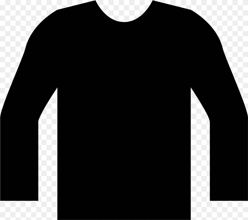 Icon Long Sleeved T Shirt, Gray Png