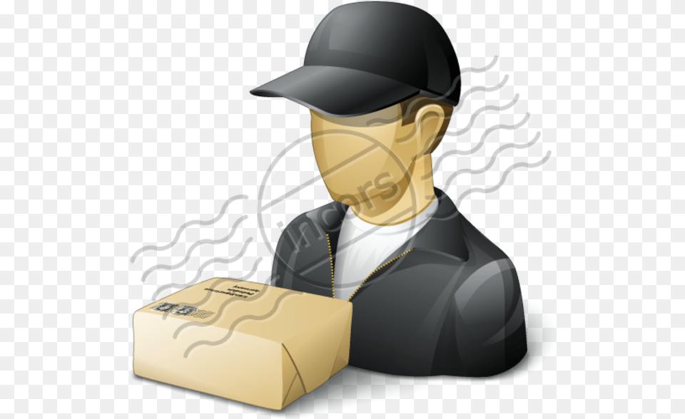 Icon Man With Cap, Person, Box, Cardboard, Carton Png Image
