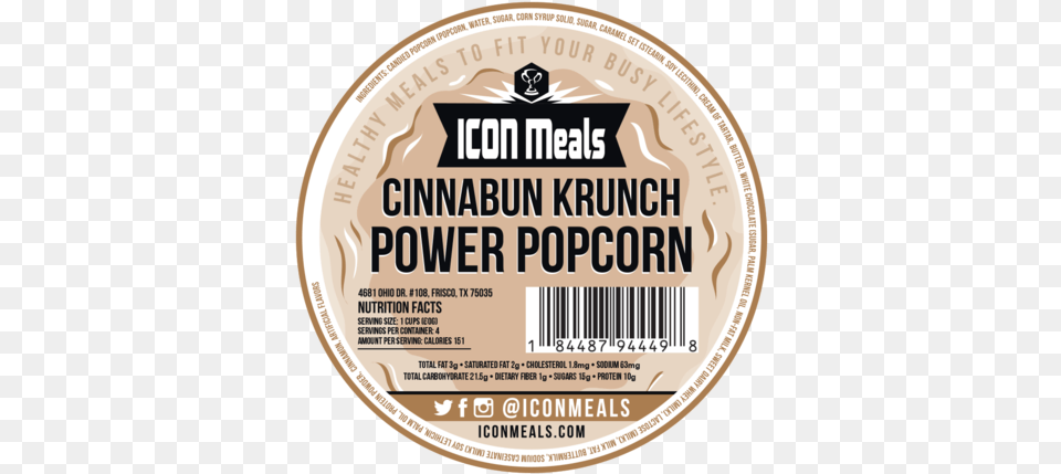 Icon Meals Protein Popcorn Cinnabun Language, Disk Png Image