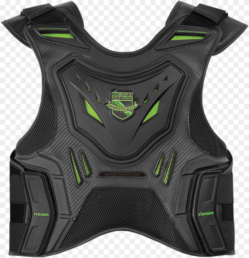 Icon Mens Stryker Green Armored Motorcycle Riding Street Icon Motorcycle Vest Armor, Clothing, Lifejacket, Harness, Footwear Free Transparent Png