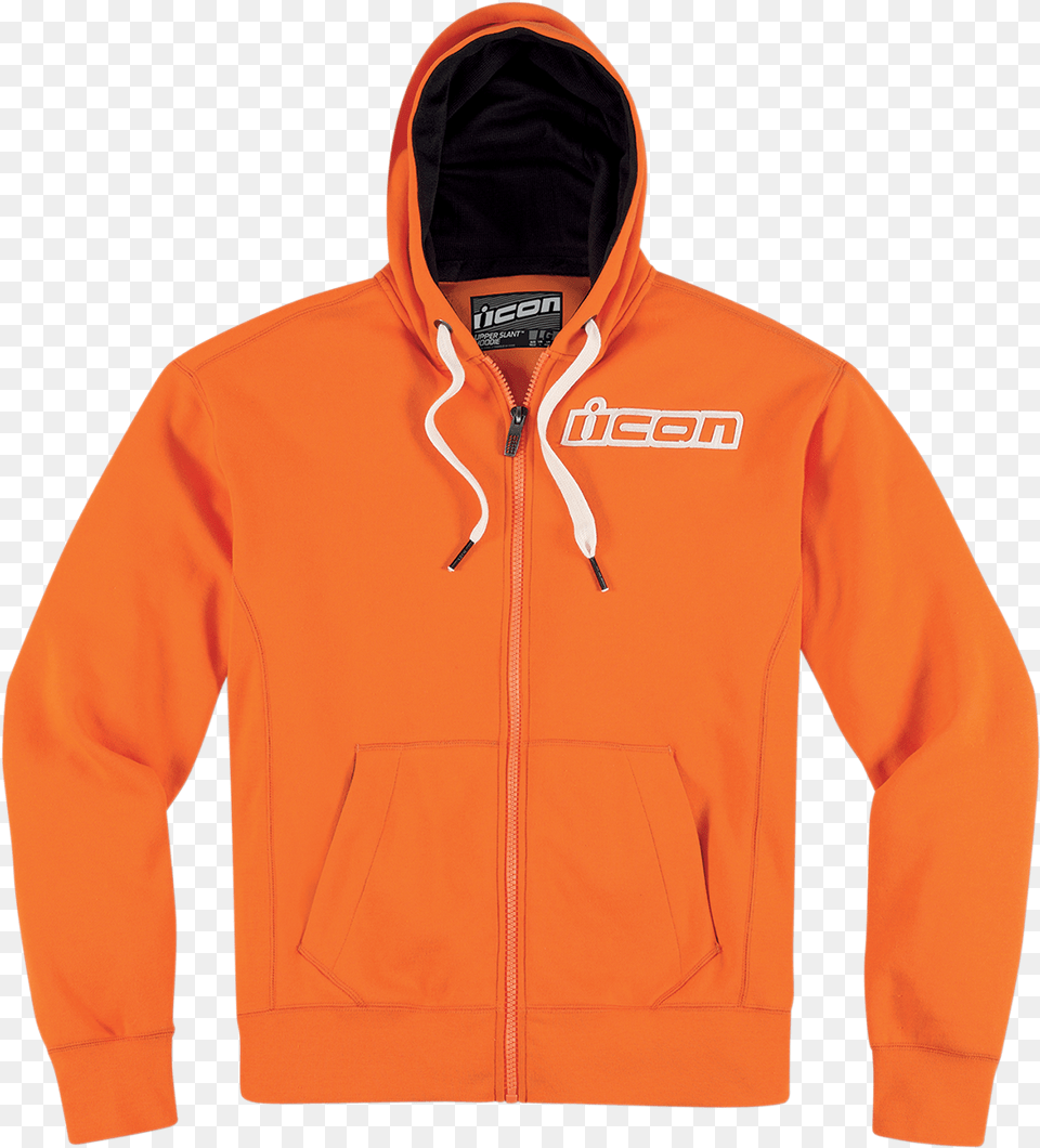 Icon Menu0027s Upper Slant Hoodie Orange Icon, Clothing, Fleece, Hood, Knitwear Png