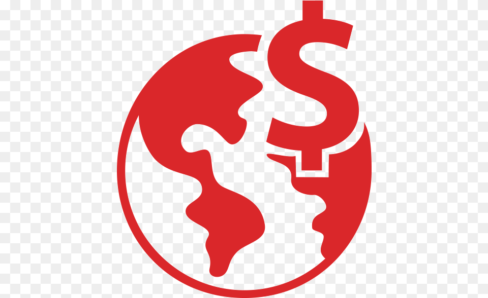 Icon Of A Globe With A Dollar Sign Icono De Viaje Negro, Logo, Symbol, Dynamite, Weapon Png Image