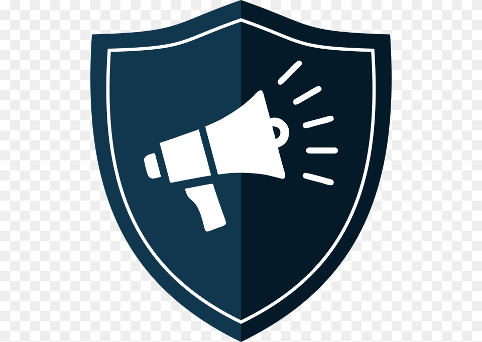 Icon Of A Shield With A Megaphone On It Marketing, Armor Free Png Download