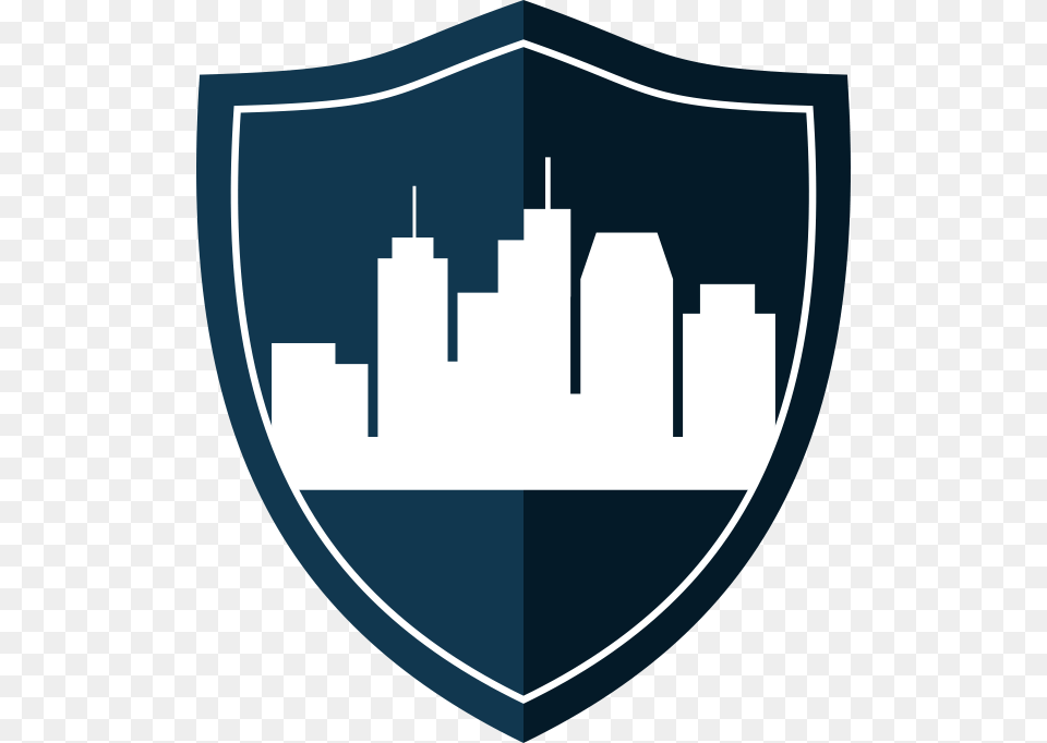 Icon Of A Shield With A Skyline Of Buildings In It, Armor Free Png