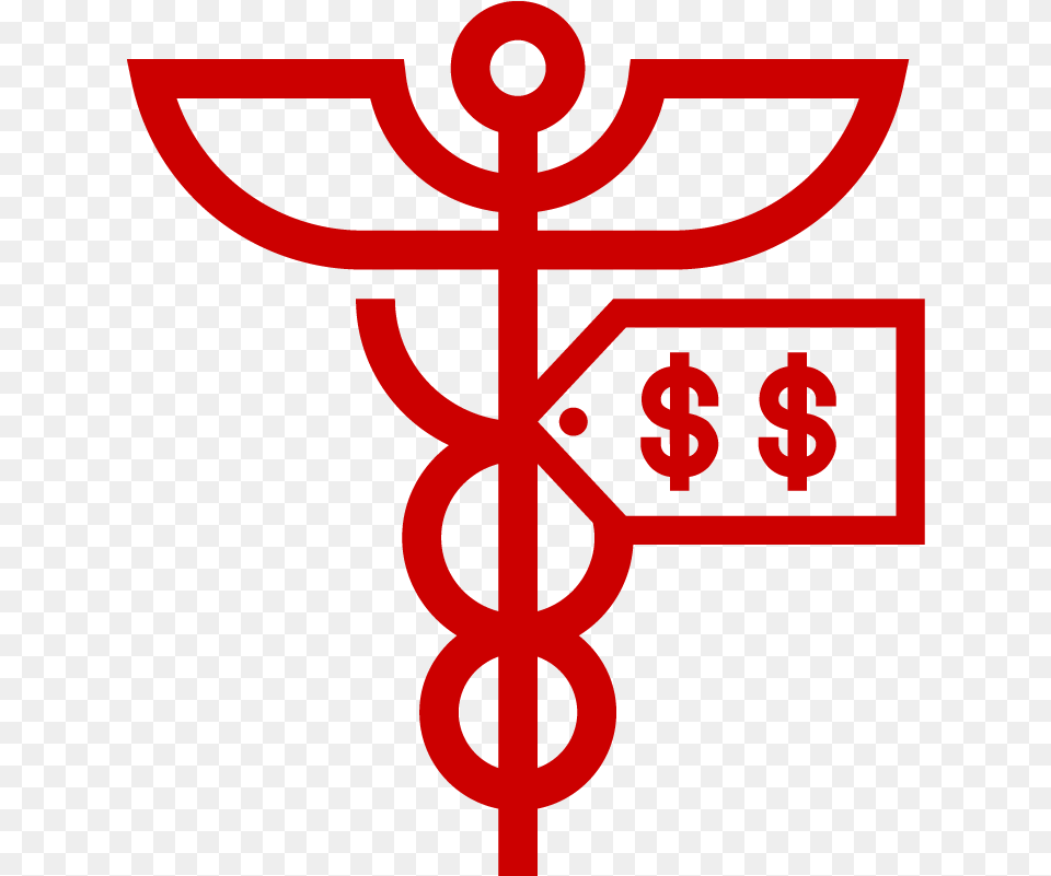 Icon Of Caduceus Symbol And Dollar Sign Cross, Text Png