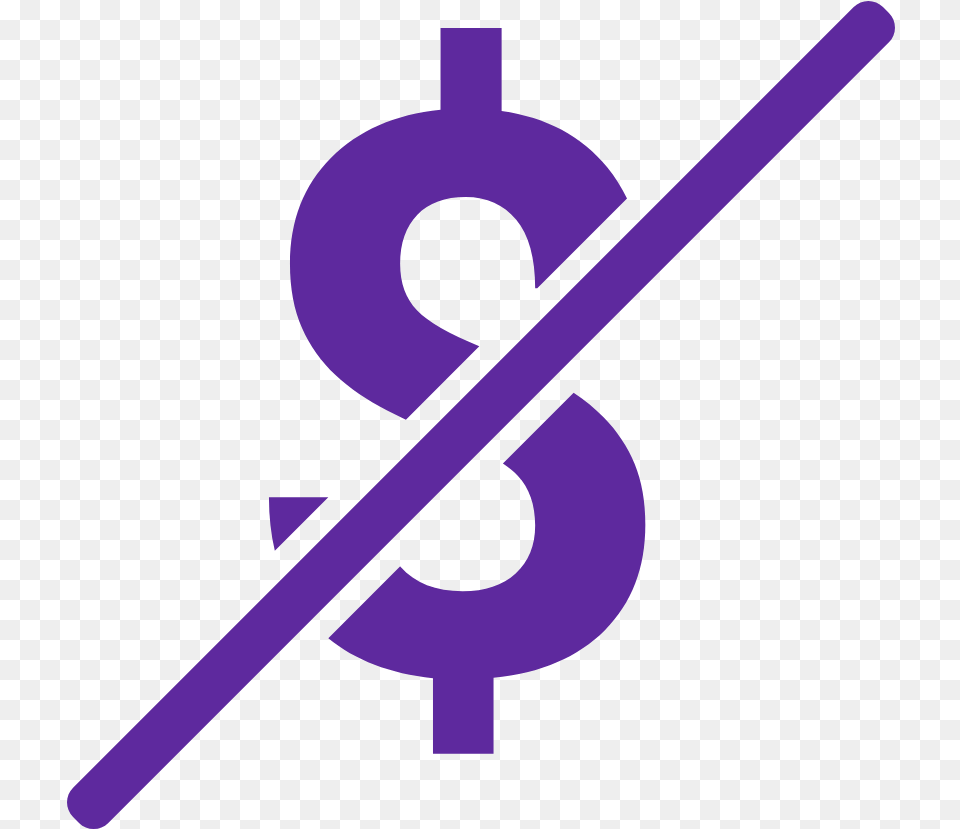 Icon Of Dollar Sign With Slash Through It, Symbol, Text, Number, Alphabet Free Transparent Png