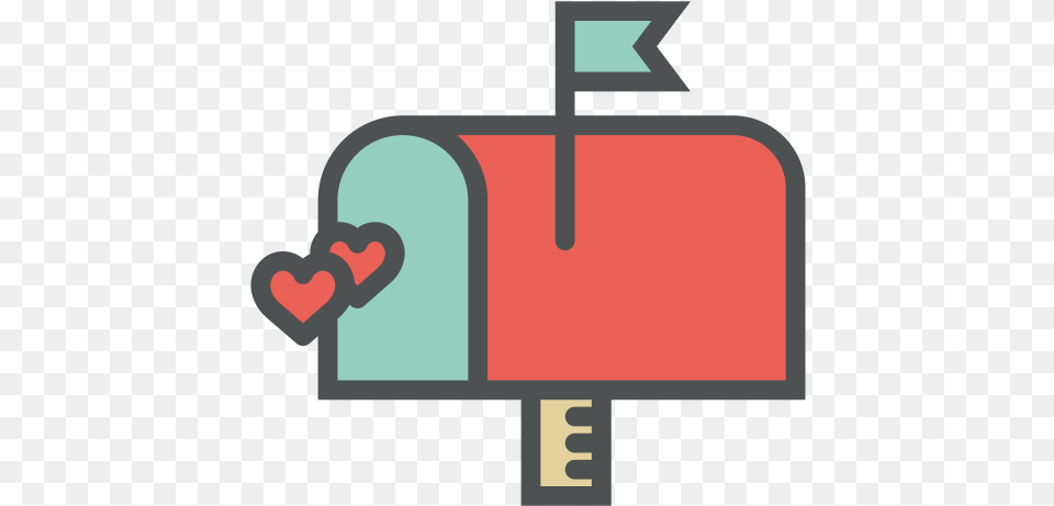 Icon Of Flat Line Valentine Icons Caixa De Correio, Mailbox Free Png