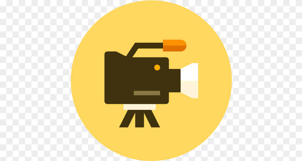 Icon Of Kameleon Yellow Round Video Icon, Camera, Electronics, Lighting, Photography Png Image