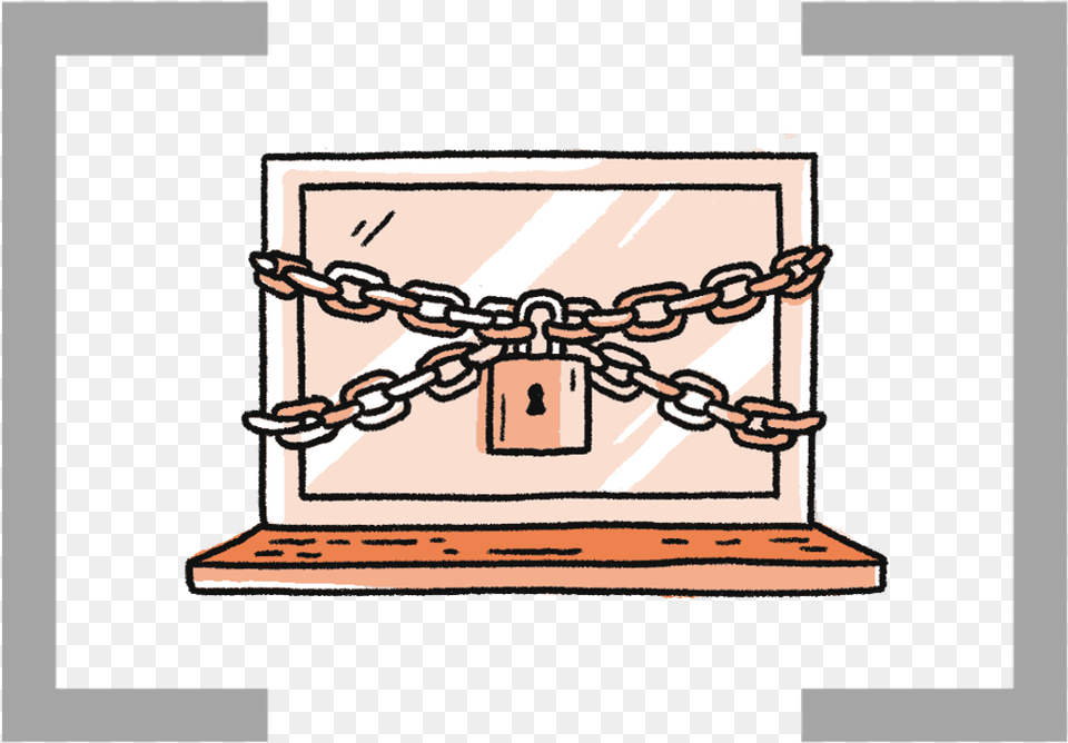 Icon Of Laptop With Padlock And Chains Around It, Person Free Png Download