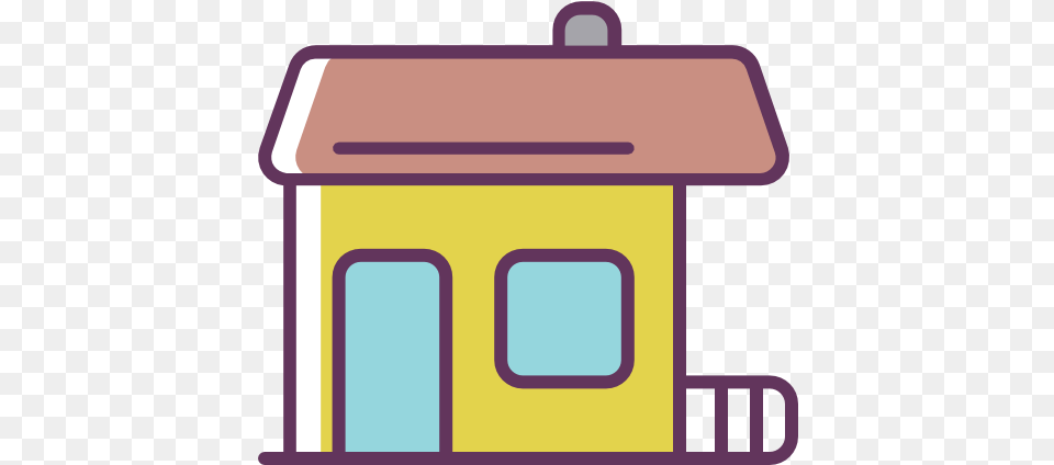 Icon Of Line Color Mix Vol Casa Icono Color, Bus Stop, Outdoors, Architecture, Building Free Transparent Png