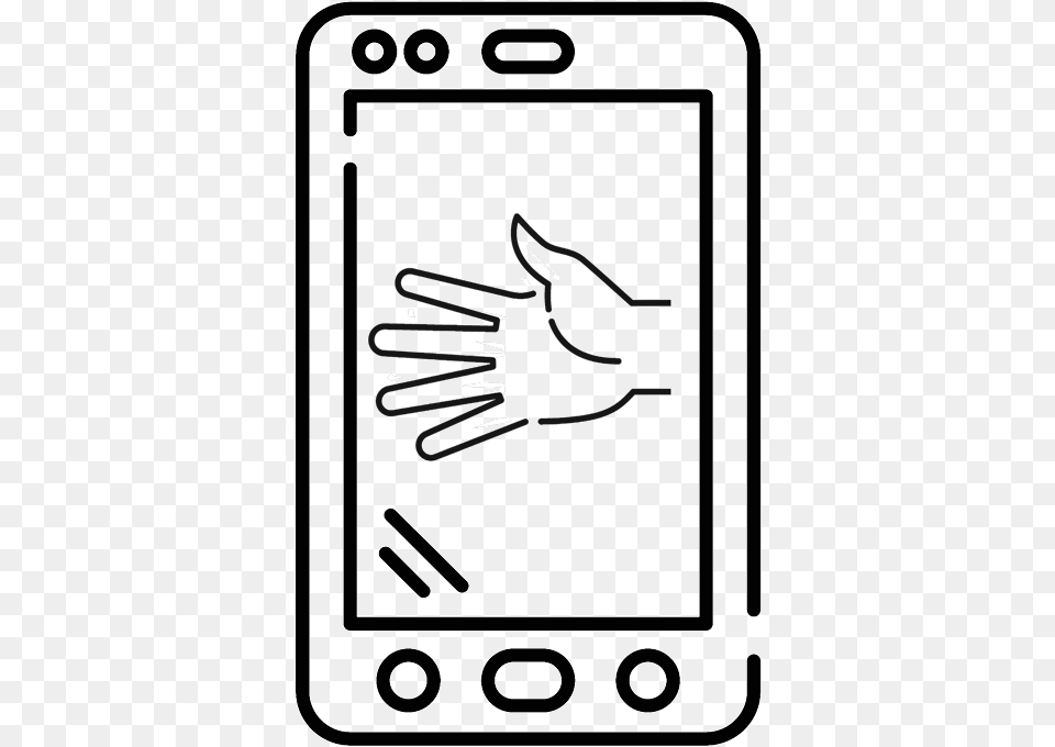 Icon Of Right Hand On Cellphone Reaching For Handshake Mobile Phone Case, Cutlery, Electronics, Fork, Mobile Phone Png Image
