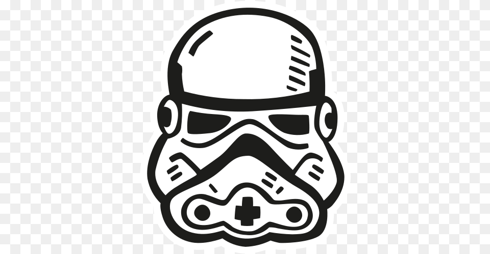 Icon Of Space Hand Drawn Black Sticker Star Wars Icons, Helmet, Stencil, Clothing, Hardhat Png