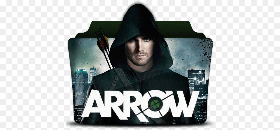 Icon Of Tv Series Folder Pack 1 Arrow Tv Series Folder Icon, Adult, Advertisement, Male, Man Free Transparent Png