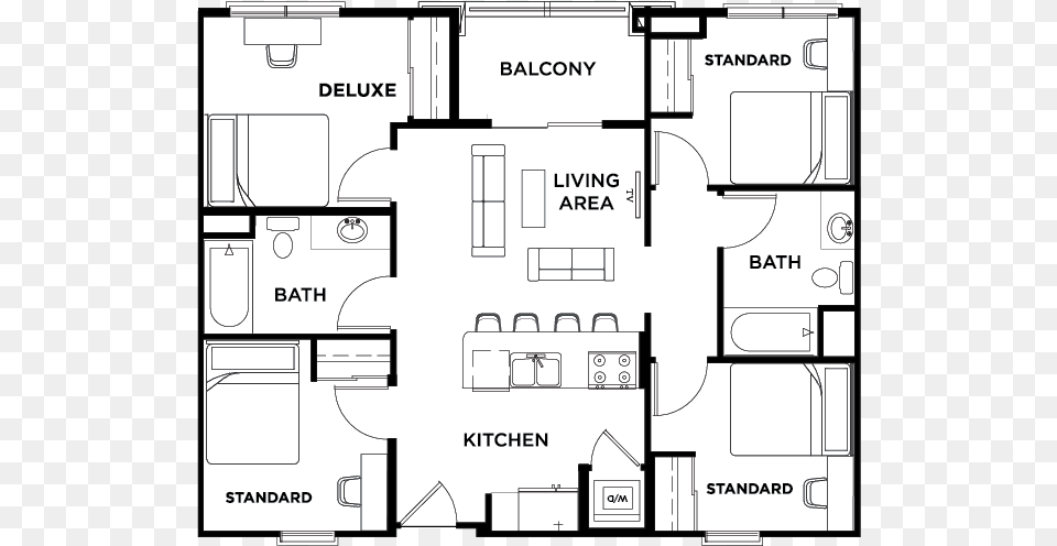 Icon Plaza Student Apartments In Los Angeles Ca Icon Plaza Apartments, Diagram, Floor Plan, Chart, Plan Png