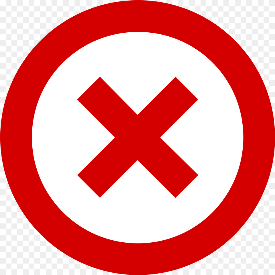 Icon Red Circle Cross, Sign, Symbol, Road Sign Free Png