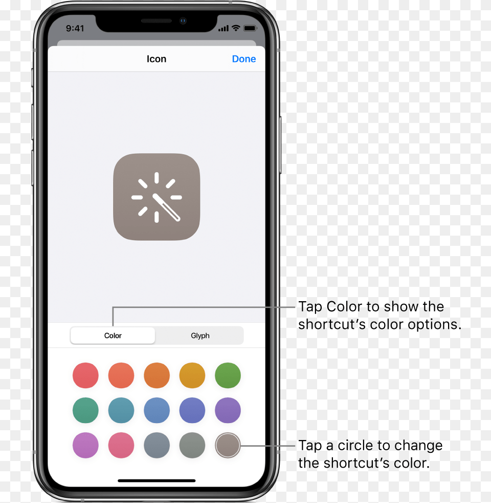 Icon Screen Showing Shortcut Color Options Shortcut, Electronics, Mobile Phone, Phone Free Transparent Png