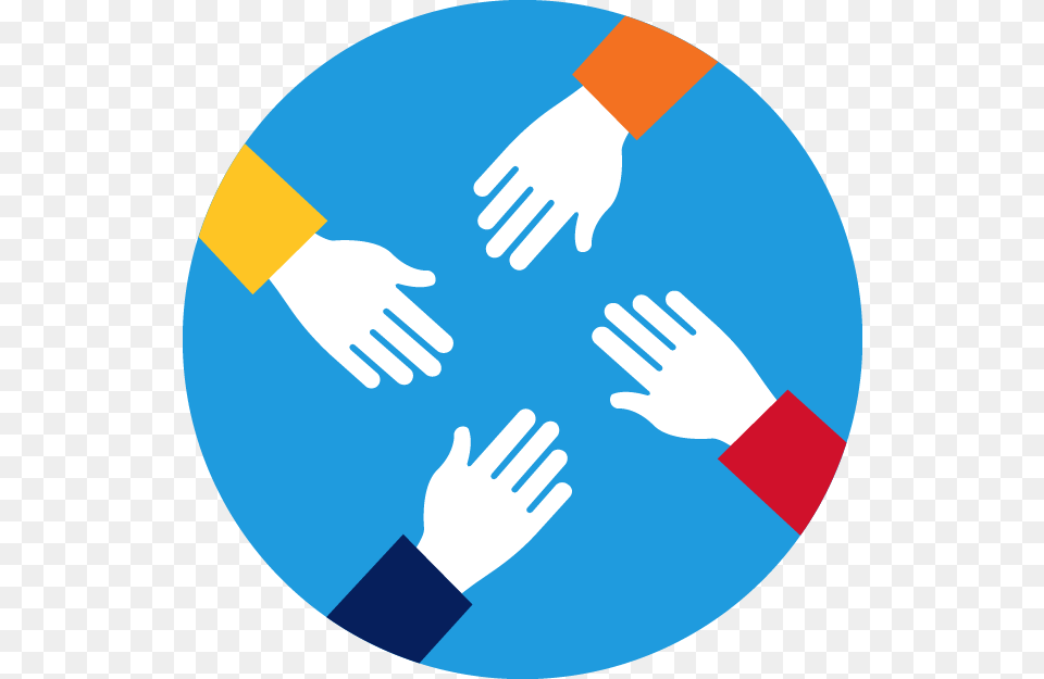 Icon Showing Four Hands Reaching Into Center Hand In Hand Icon, Body Part, Person Free Transparent Png