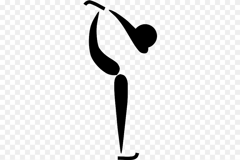 Icon Stick Symbol Figure Cartoon Ice Sports Olympic Figure Skating Symbol, Stencil, Silhouette, Bow, Weapon Free Png Download