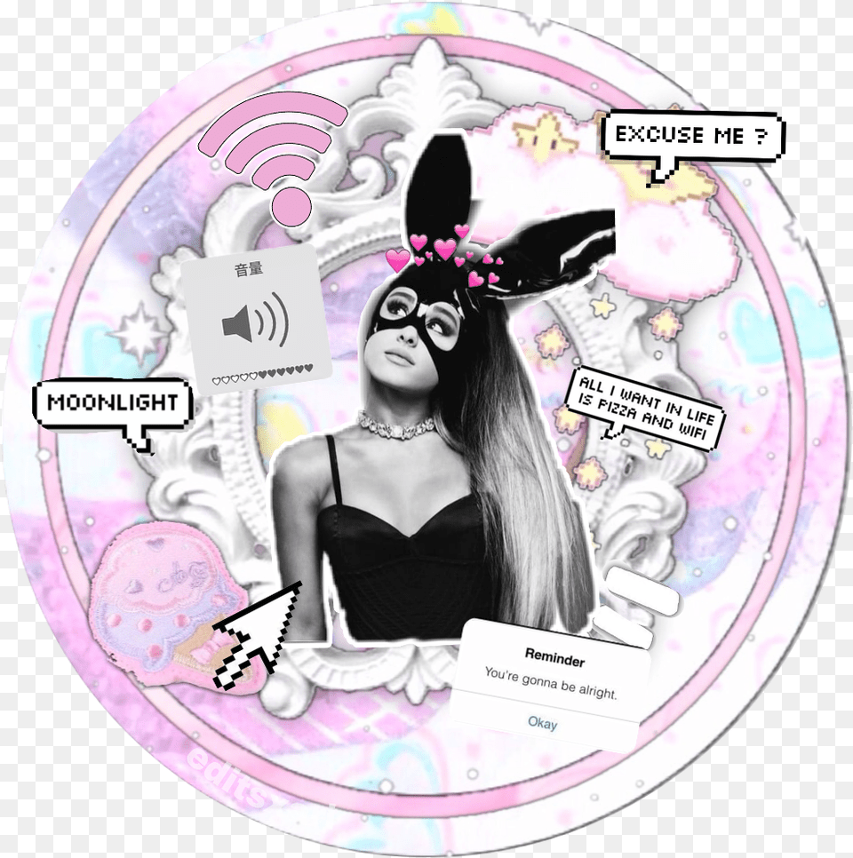 Icon Sticker Ariana Grande Black Mask, Woman, Adult, Book, Comics Free Transparent Png