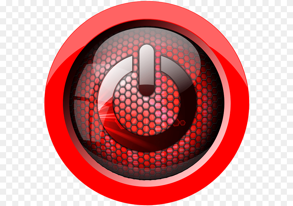 Icon Web Icon Power Red Glass Flash Red Power Icon, Electronics, Speaker, Sphere Free Png