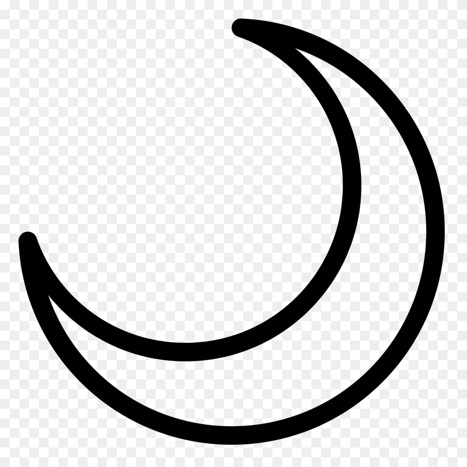 Icona Crescent Moon, Gray Free Png