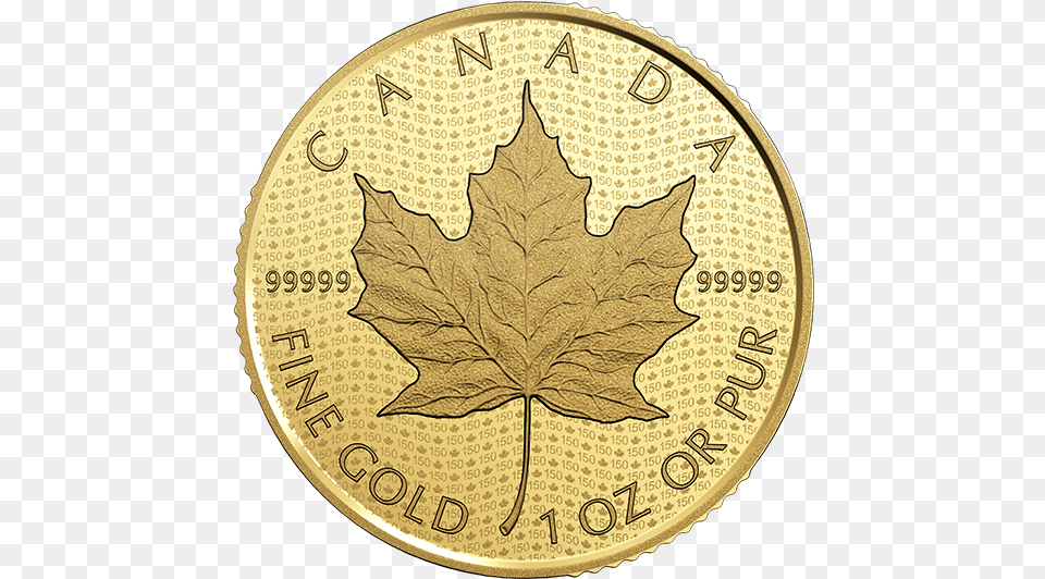 Iconic Maple Leaf Maple Leaf 2017 Gold, Plant, Coin, Money Free Png Download