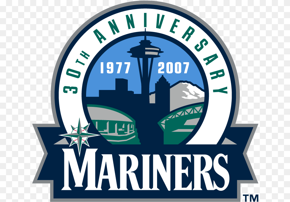Iconic Space Needle And Seattle Logos Mariners 30th Anniversary Logo, Architecture, Building, Factory, City Free Png Download