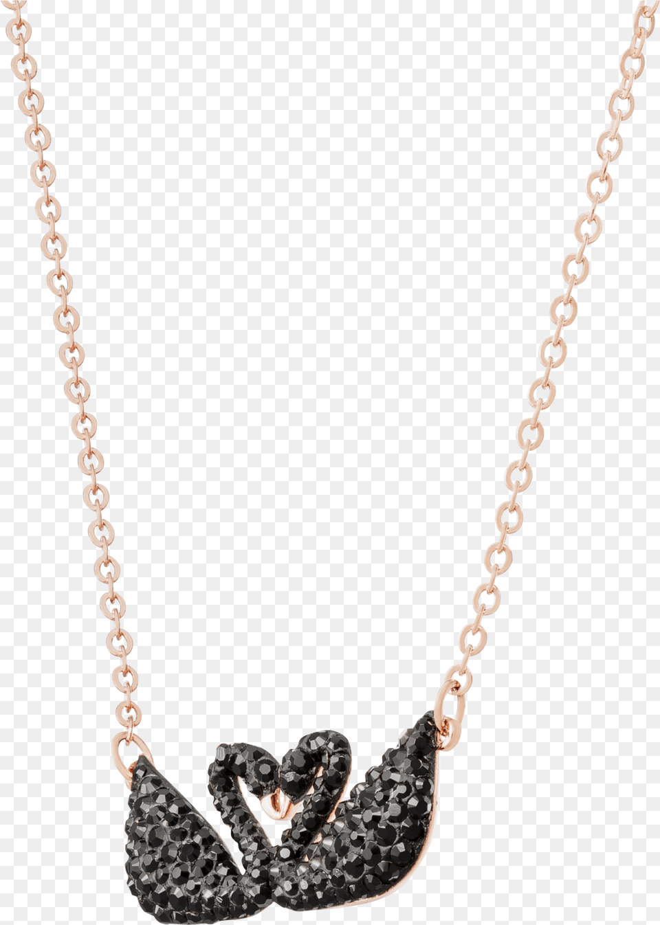 Iconic Swan Double Necklace Black Rose Gold Plating, Accessories, Jewelry, Diamond, Gemstone Free Transparent Png