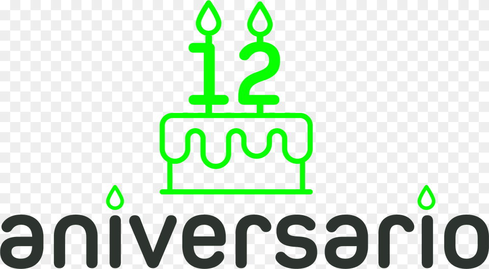 Icono 12 Aniversario, Green, Light, Text Free Png