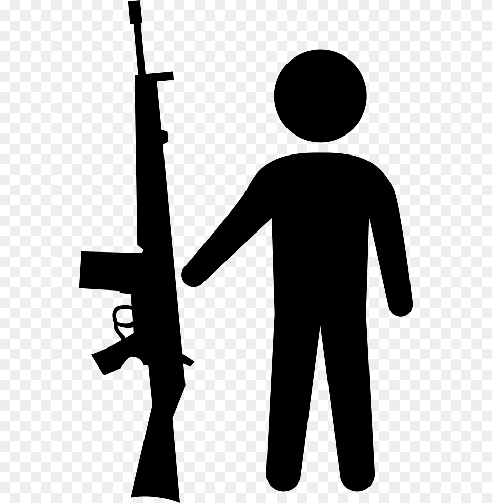 Icono Armas, Weapon, Stencil, Silhouette, Rifle Free Transparent Png
