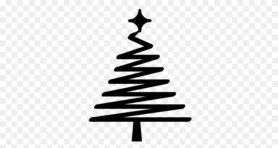 Icono Celebrar Navidad Navidad Decorar Hojas Estrellas, Gray Png Image