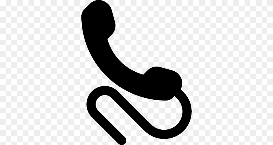 Icono Telefono Simbolo De Auriculares Cable De Gratis De, Gray Png Image