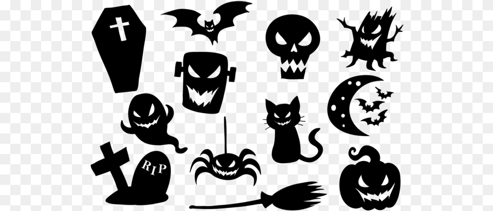 Iconos De Halloween Vector Halloween Vector Icon Free, Gray Png