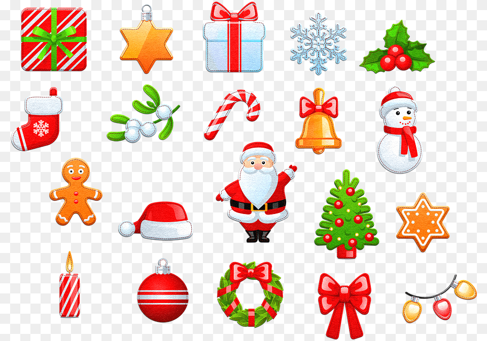 Iconos De Navidad De Fieltro Iconos De La Navidad Christmas Cartoon Icons, Baby, Person, Nature, Outdoors Free Png Download