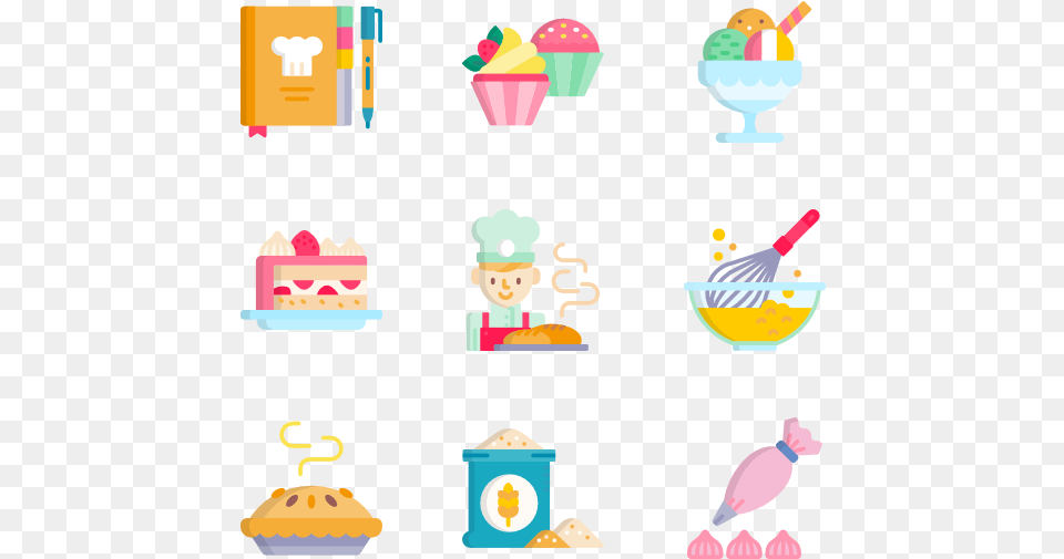 Iconos De Pasteleria, Food, Cream, Cutlery, Dessert Free Png