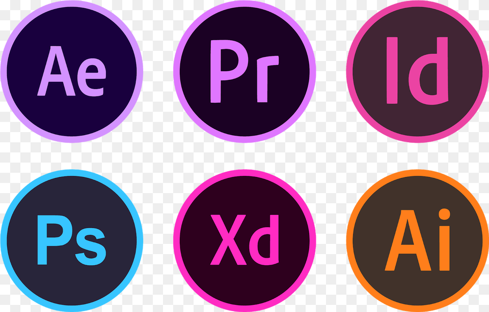 Icons Adobe Illustrator Photoshop Premiere Pro Logo Circle, Purple, Text, Number, Symbol Free Transparent Png