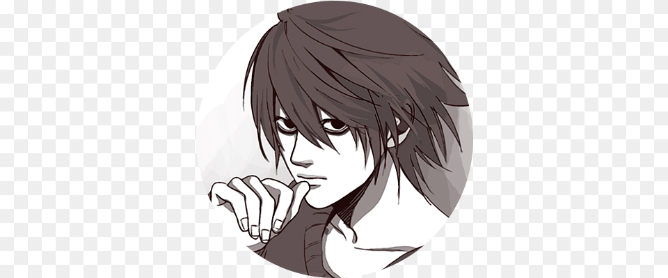 Icons Desu Close L Lawliet Manga Icon, Book, Comics, Publication, Adult Free Transparent Png