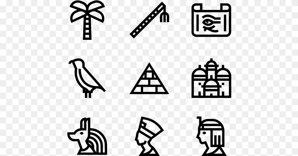 Icons Egypt, Gray Free Transparent Png