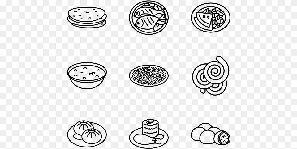 Icons For Indian Food, Gray Free Transparent Png