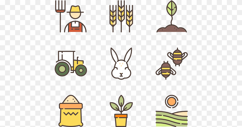 Icons Vector Linear Agriculture, Cutlery, Fork, Animal, Kangaroo Free Png Download