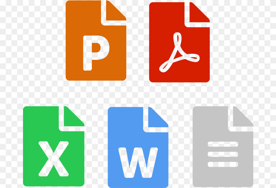 Icons Of Powerpoint Pdf Excel Word And Documents Excel Pdf Word Icon, Symbol, Text, Recycling Symbol Png