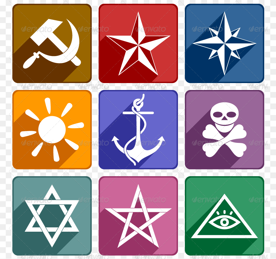 Icons Of The Different Symbols Language, Star Symbol, Symbol, Emblem Free Png Download