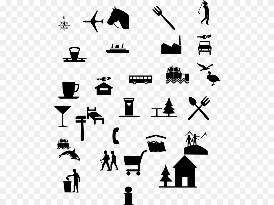 Icons Symbols Signs Set Travel Accommodations Tourism And Hospitality Png