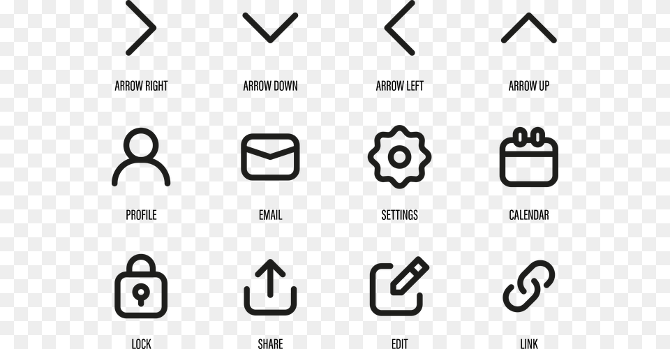Icons Web Symbols Communication Digital Graphic Icon, Text, Symbol, Disk, Number Free Png Download