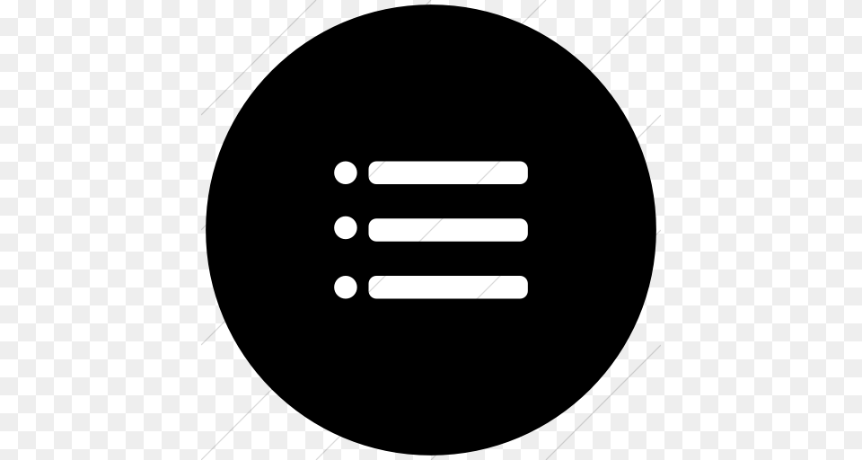 Iconsetc Flat Circle White On Black Foundation List Bullet Icon, Cutlery, Fork, Spoon Png